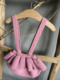 Prachtige gebreide bloomer met bandjes van Martin Aranda in het  roze framboos