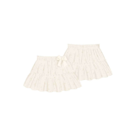 Mooi tule rokje met strikjes in offwhite/ goud.