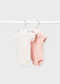 Mayoral rompers set van 2 in de kleur Nude /offwhite.