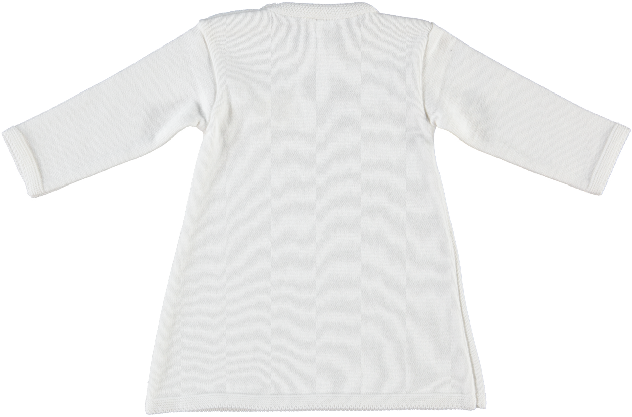 Fijn gebreid jurkje van Klein Babykleding in het offwhite.