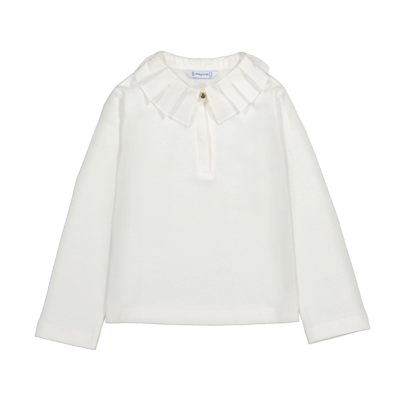 Prachtig shirtje met mooie kraag van Mayoral in het offwhite.