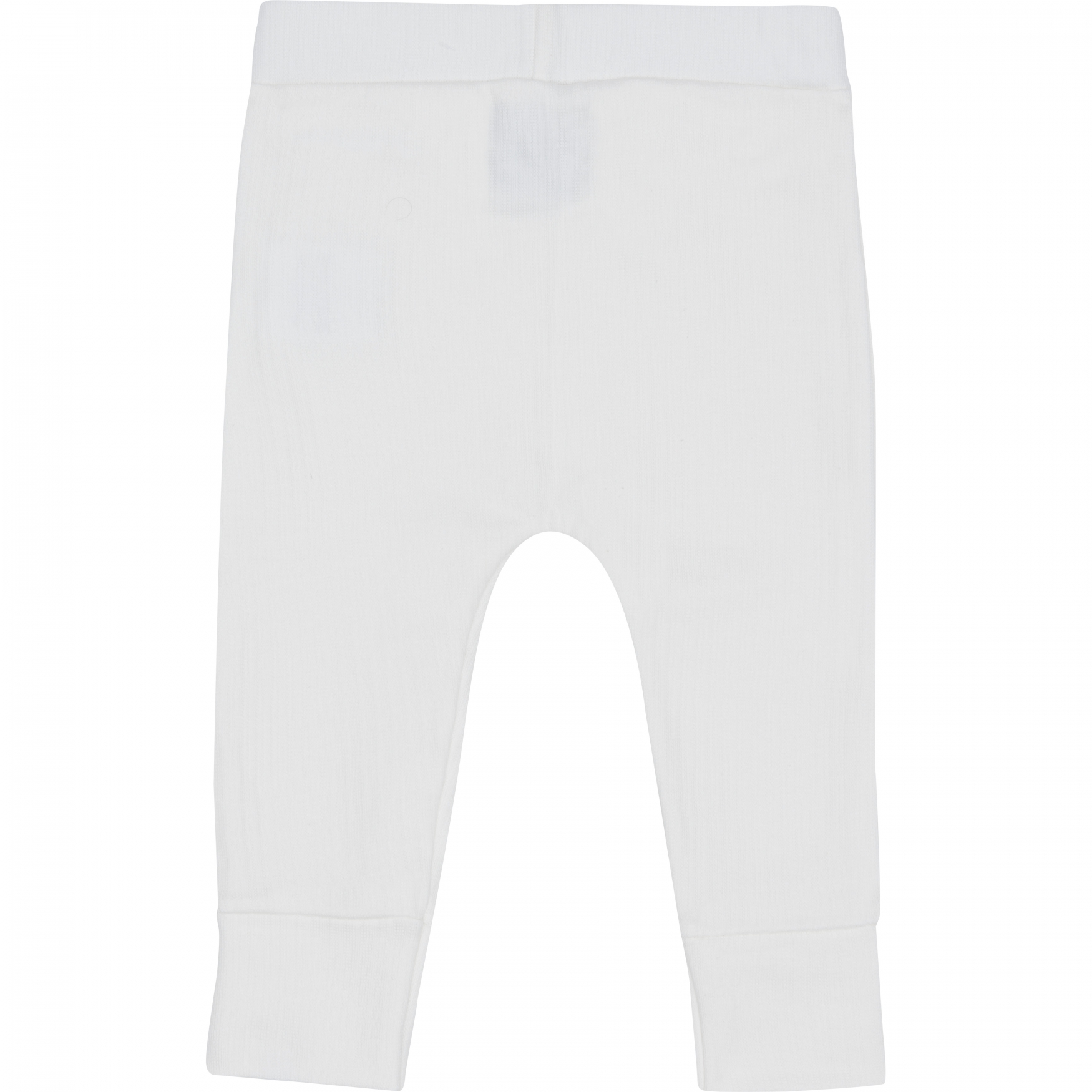 Rib broekje offwhite van klein baby.
