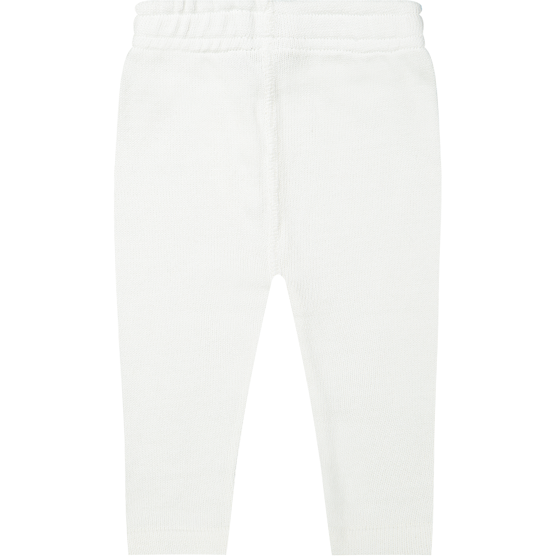Mooi fijn gebreid broekje offwhite klein baby.