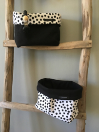 Commode/Luiermandje wit met zwarte dots