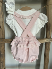 Mooi uitgewerkt setje 2-delig van Mac Ilusion in het roze/offwhite.