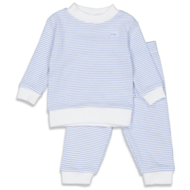 Fijne basis pyjama van Feetje in het lichtblauw/witte wafelstof.