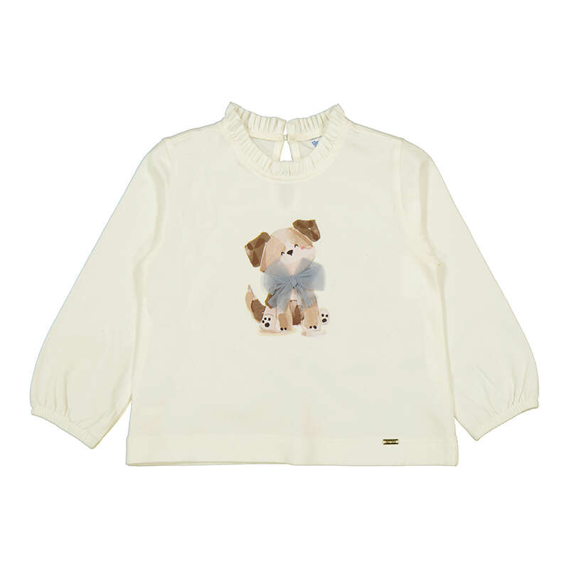 Leuk shirtje met een mooie print van Mayoral in het offwhite.