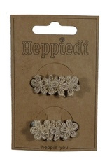 Haarknijper middel met 4 bloempjes goud (2 stuks)