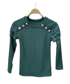 Prachtig uitgewerkt shirtje in het flessengroen.