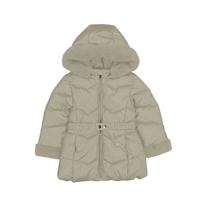 Prachtige winterjas van Mayoral in het taupe.