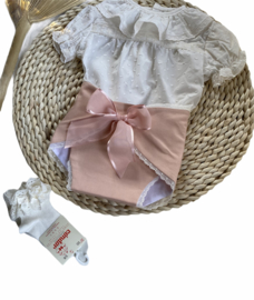 Lief 2-delig setje van Valentina Bebes in het Offwhite/Zalm rose