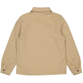 Stoere warme zandkleurige over blouse van Levv.