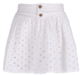 Rok broderie van Like Flo in het offwhite.