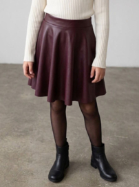 Leather look rokje in het burgundy.