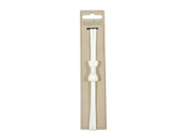 Babyhaarband smal met strikje ribs off-white