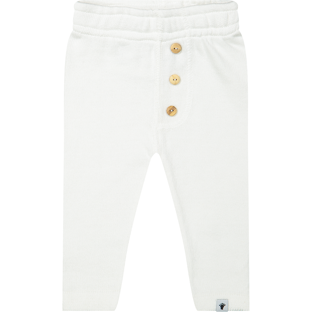 Mooi fijn gebreid broekje offwhite klein baby.