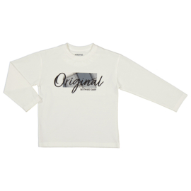 Stoere longsleeve van Mayoral in offwhite/oudblauw.