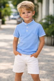 Mayoral polo met een mooie hals in het lichtblauw.