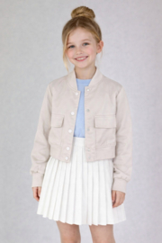 Mooi bomberjasje in het zandkleur.