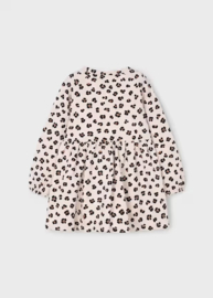 Heerlijk jersey jurkje met tasje in het zandkleur .