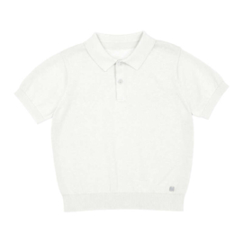 Mooie fijn gebreide polo van Mayoral in het offwhite.