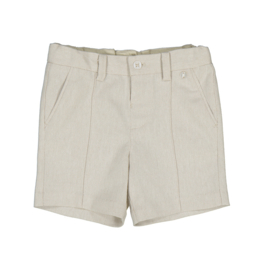 Zandkleurige linnen korte broek van Mayoral.