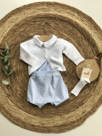 Heerlijk zacht setje van Babidu in het babyblauw. 1 maand - 9 maand.