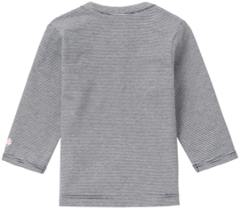 Fijn gestreept blauw met wit Noppies shirtje.