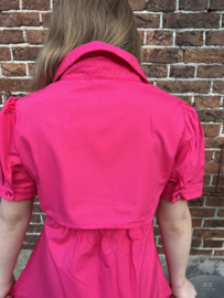 Mooie blouse jurk in het fuchsia.