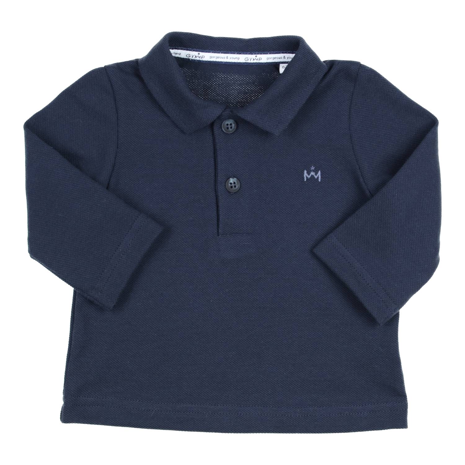 Mooie donkerblauwe polo van Gymp met lange mouw.