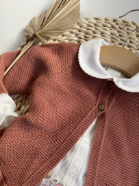 Prachtig fijn gebreid vestje van Mac Ilusion in de kleur Marsala /roest