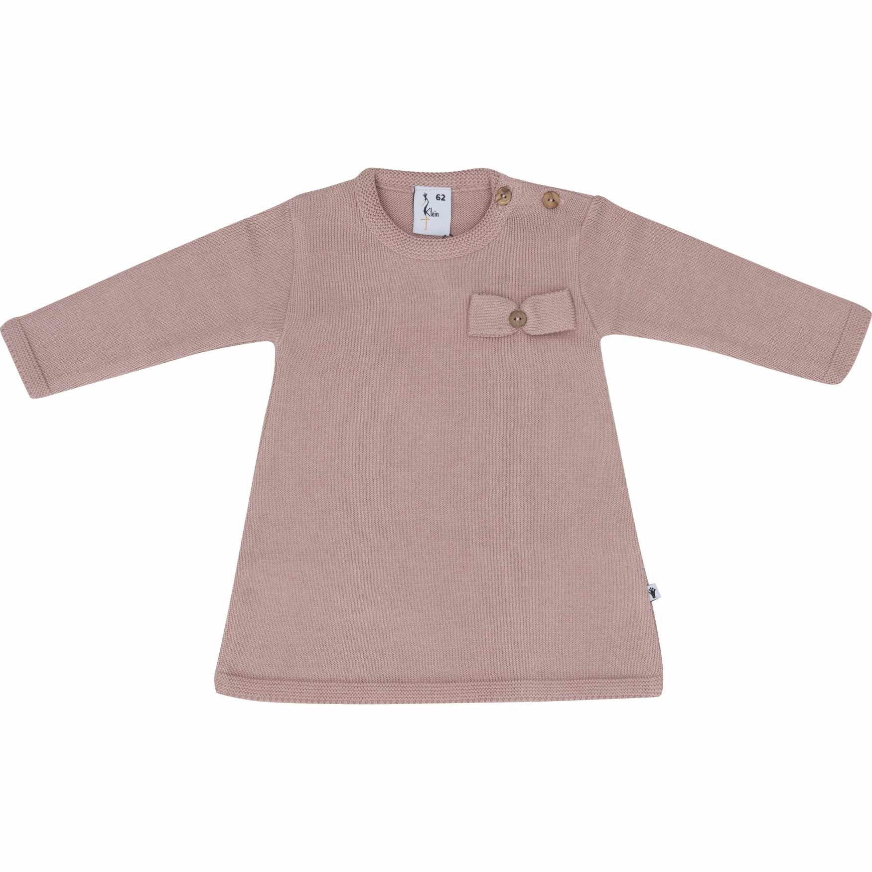 Fijn gebreid jurkje van Klein babykleding in het oudroze.