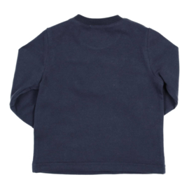 Leuk shirtje van Gymp met een croissant in het donkerblauw/zandkleur.