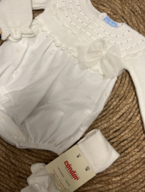 Prachtig rompersetje van Mac Ilusion in het offwhite.
