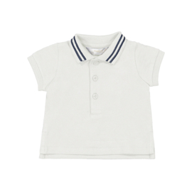 Basis polo van Mayoral in het wit met donkerblauw.