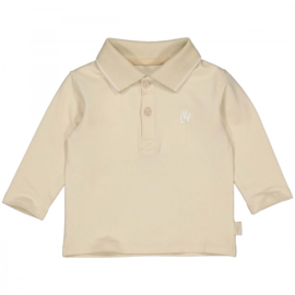 Mooie jersey polo van Levv in het zandkleur.