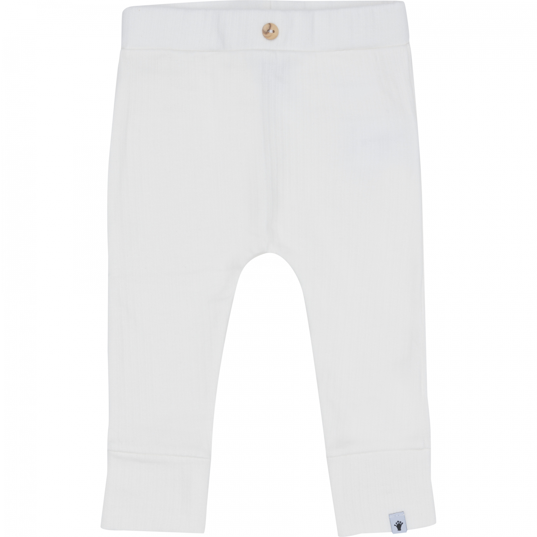Rib broekje offwhite van klein baby.