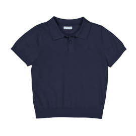 Mooie fijn gebreide polo donkerblauw van Mayoral.