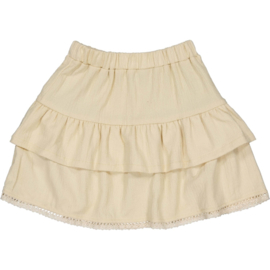 Mooi uitgewerkt Levv rokje in de kleur almond.