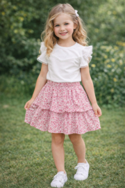 Bloemenrokje van Mayoral in roze/wit tinten.