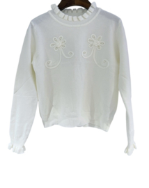 Lekkere warme gebreide trui in het offwhite .