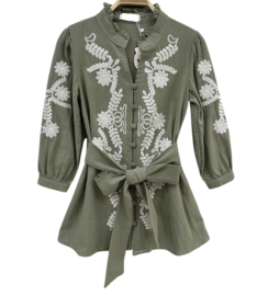 Bohemian jurk in het khaki.