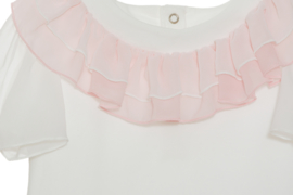 Mooi uitgewerkt Patachou shirtje in het Offwhite/roze.