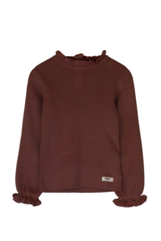 Mooi gebreid truitje van Baje studio de Nula in copper brown.