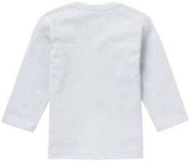 Fijn Noppies shirtje in het lichtblauw fijn gestreept .