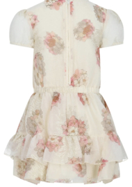 Prachtige uitgewerkte jurk met bloemenmotief van Le Chic.