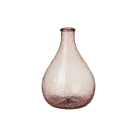 Vaasje recycled glas roze 18cm