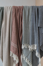 Plaid groen met franjes