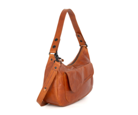 Schoudertas flap cognac