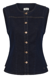 Cream gilet jeans